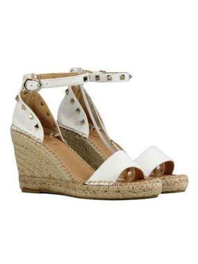 Anthropologie Maypol Leather Studded Handcraft Straps Espadrille Platform Wedges